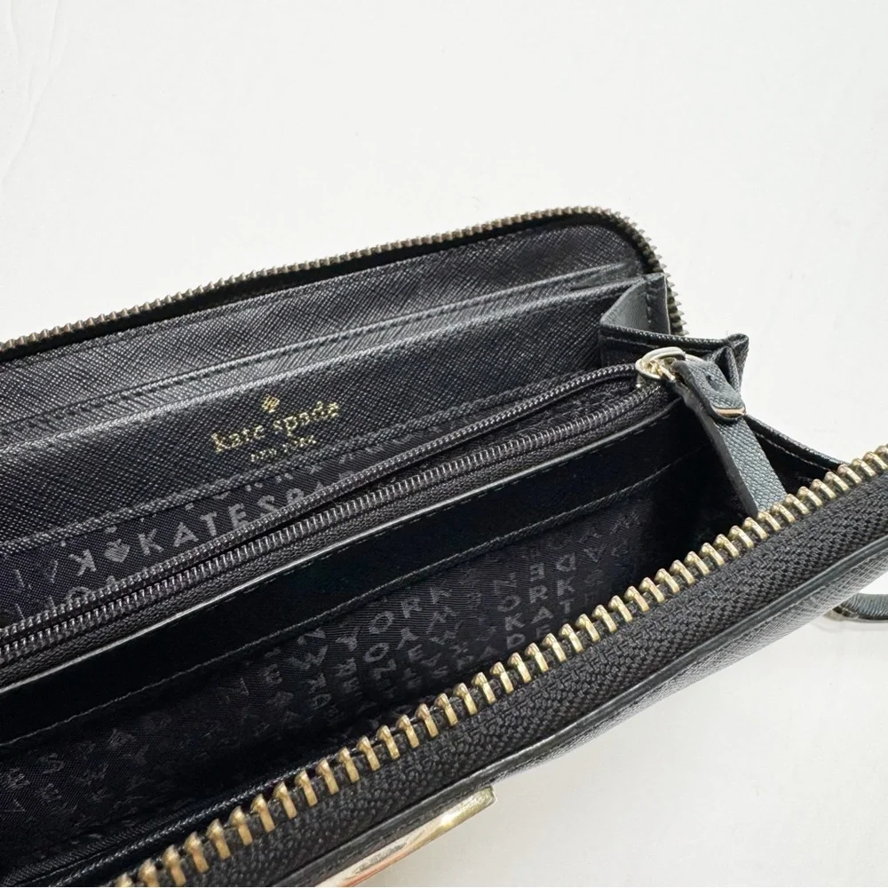 Kate Spade Large Black‎ Leather Continental Wallet